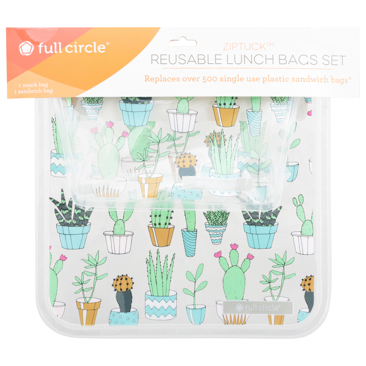 Full Circle Home Cactus Lunch Bags - Pack of 2 - Cozy Farm