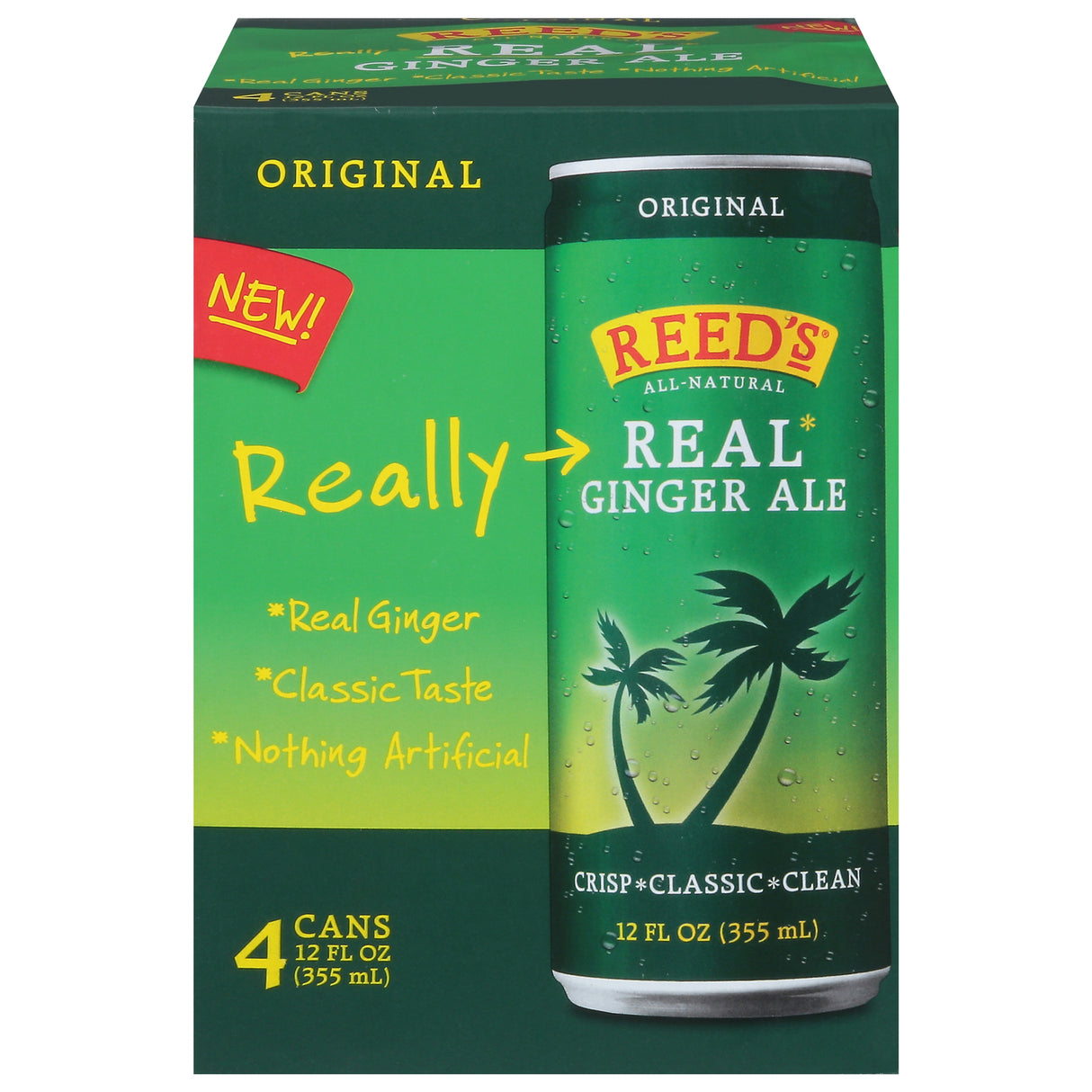 Reed's Real Ginger Ale Sleek Pack of 6 - 4.12 FZ - Cozy Farm