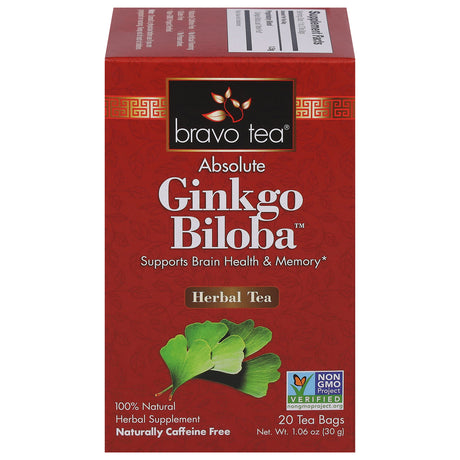 Bravo Teas & Herbs Absolute Ginko Biloba Tea, 20-Count - Cozy Farm 