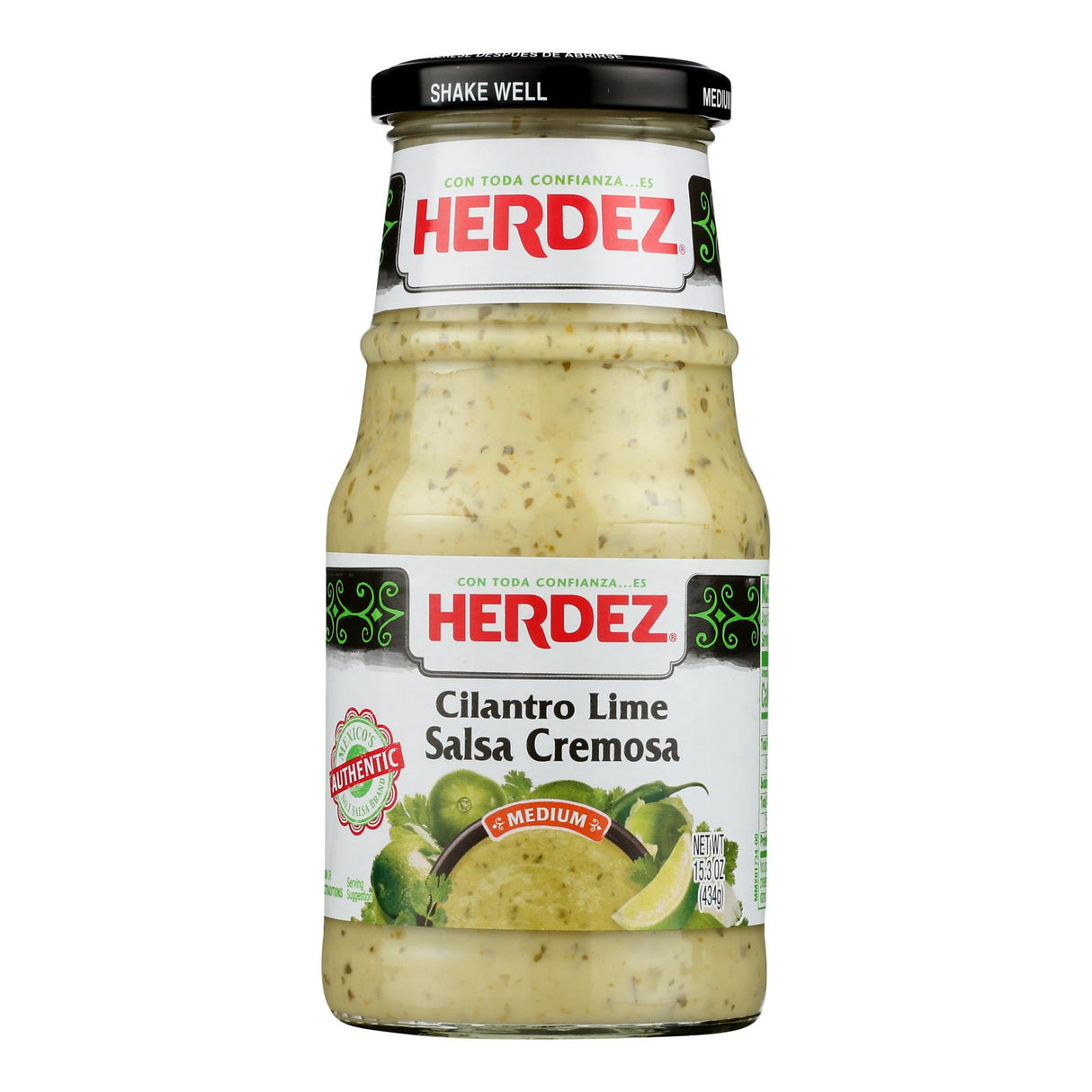 Herdez Salsa Verde Lime Cilantro Cream, 15.3 Oz Pack of 6 - Cozy Farm