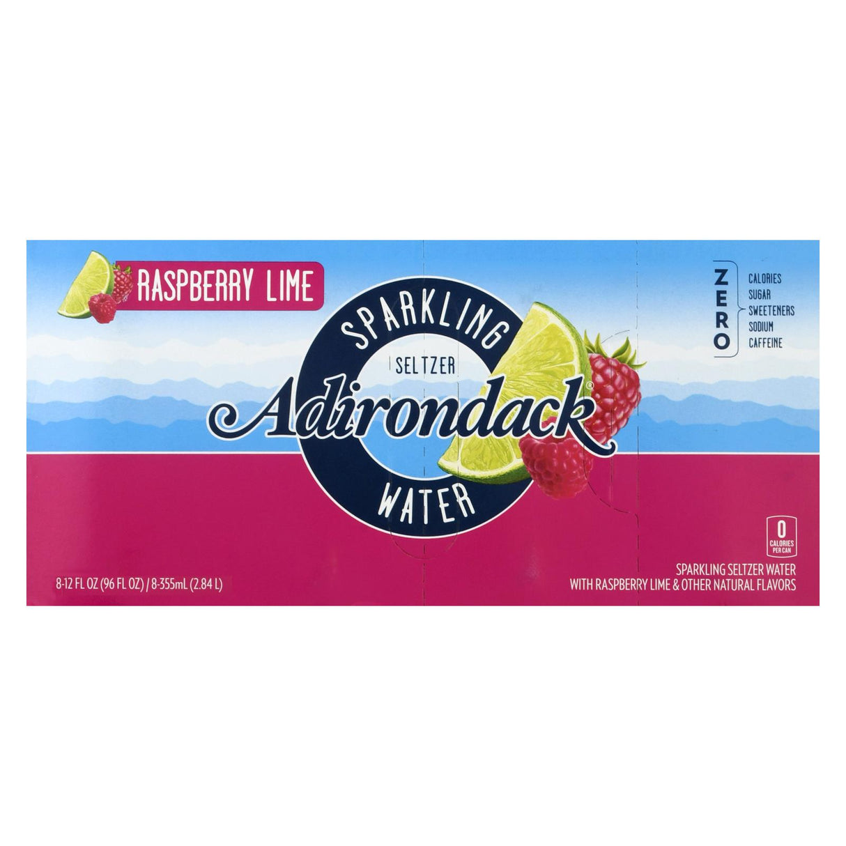 Adirondack Seltzr Sparkling Water Raspberry Lime - Case of 3 (8/12 FZ) - Cozy Farm
