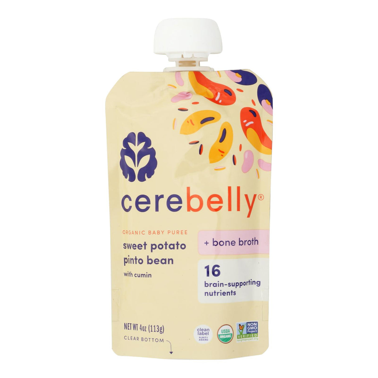 Cerebelly Organic Sweet Potato Puree - Pack of 6 (4 Oz Each) - Cozy Farm