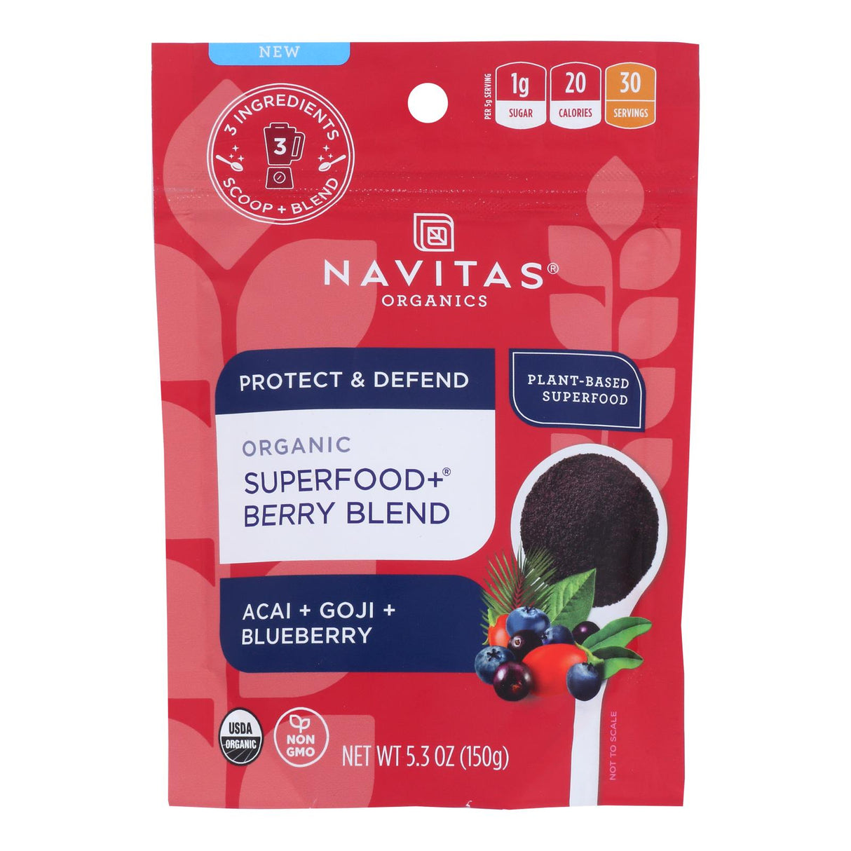 Navitas Organics Sprouted Antioxidant Berry Blend, 5.3 oz (Case of 6) - Cozy Farm