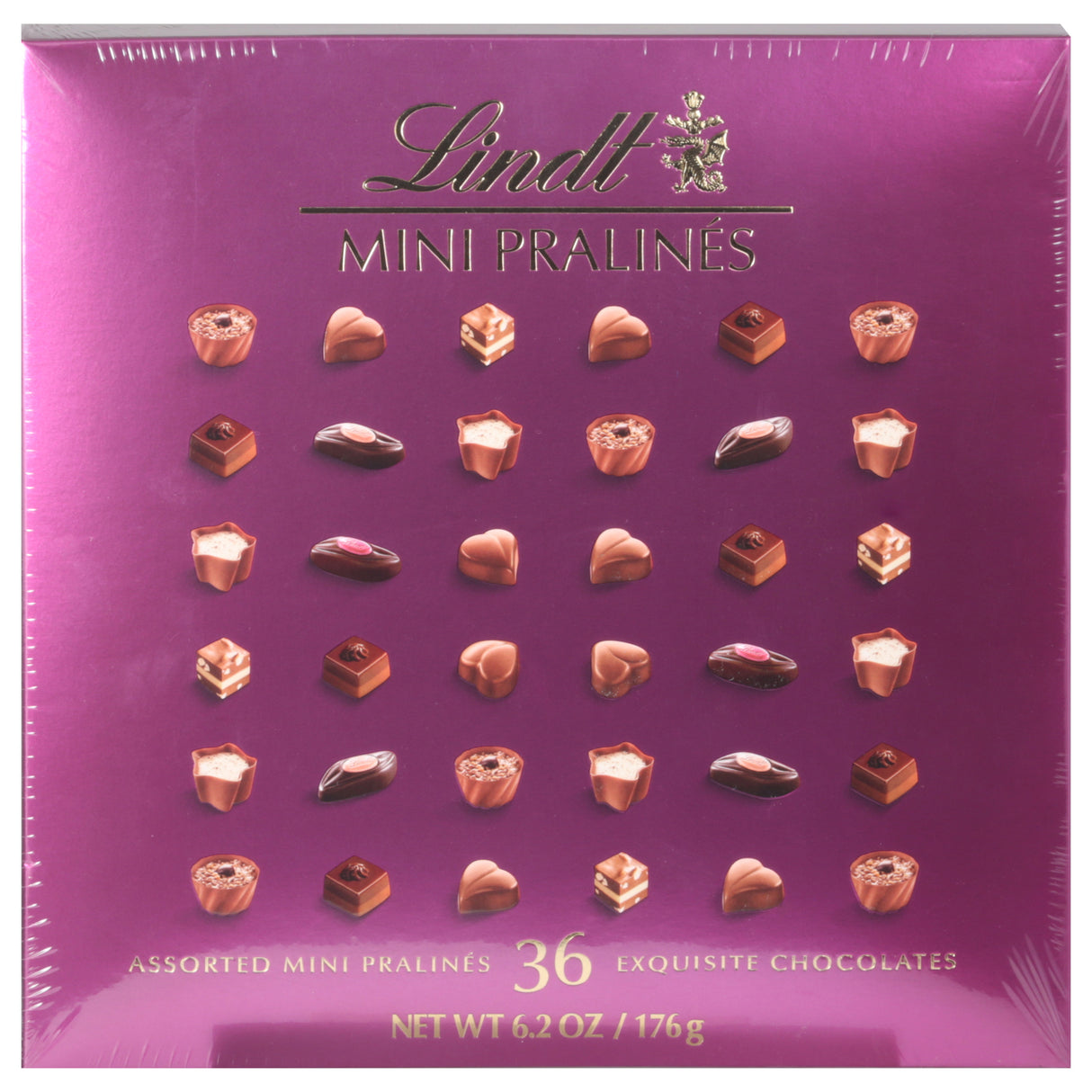 Lindt Swiss Mini Pralines Strawberries & Cream Magenta Box - Case of 8 - 6.2 oz - Cozy Farm