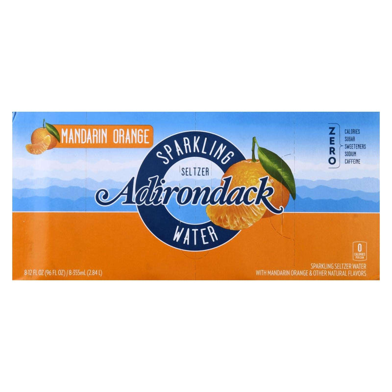 Adirondack Seltzer Sparkling Water - Mandarin Orange - Case of 3 (8/12 fl oz) - Cozy Farm 