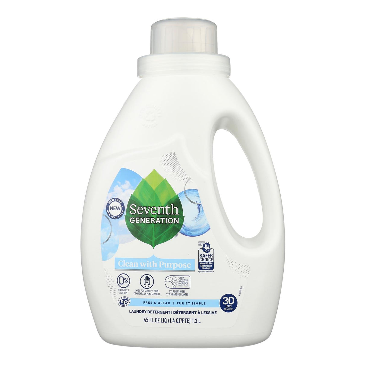 Seventh Generation Liquid Laundry Detergent Free & Clear - 45 Fl Oz - Pack of 6 - Cozy Farm