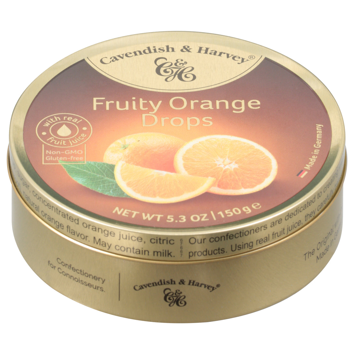 Cavendish & Harvey Orange Fruit Tin, 5.3 Oz, Case of 12 - Cozy Farm