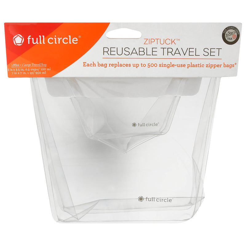 Full Circle Home Ziptuck Reusable Travel Bags - Case of 6 - 2 lb.