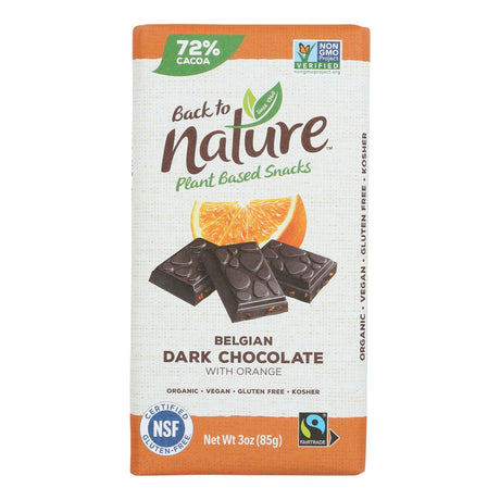 Back to Nature Organic Dark Chocolate with Blood Oranges - Case of 12 - 3 oz - Cozy Farm 