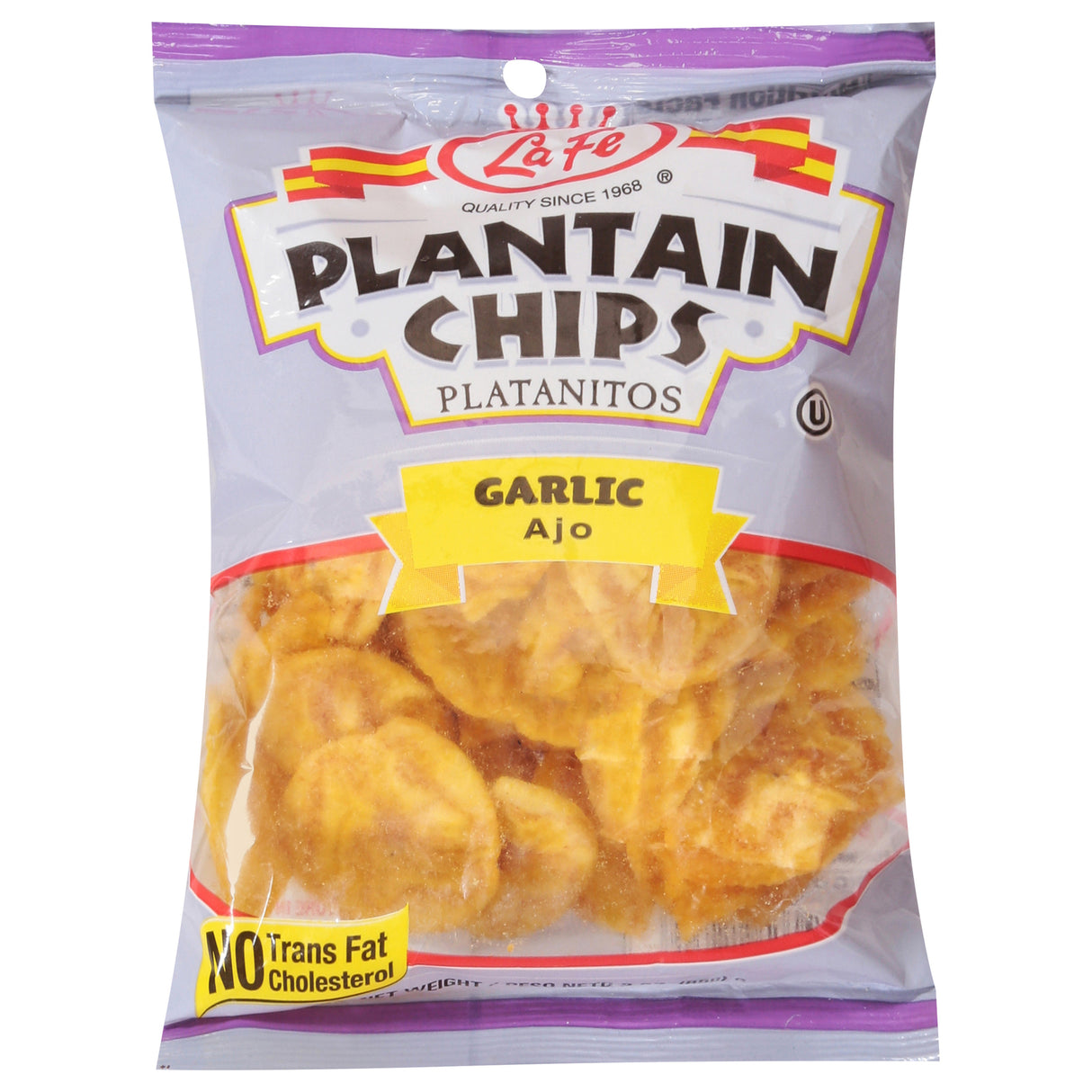 La Fe Garlic Plantain Chips | 3 Oz Bags (Case of 24) - Cozy Farm