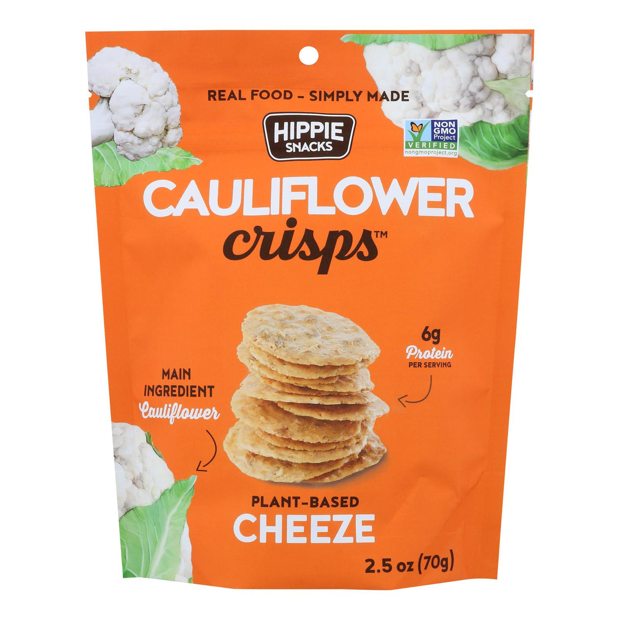 Hippie Snacks Cauliflower Crisp Cheeze - 2.5 Oz - Case of 8 - Cozy Farm