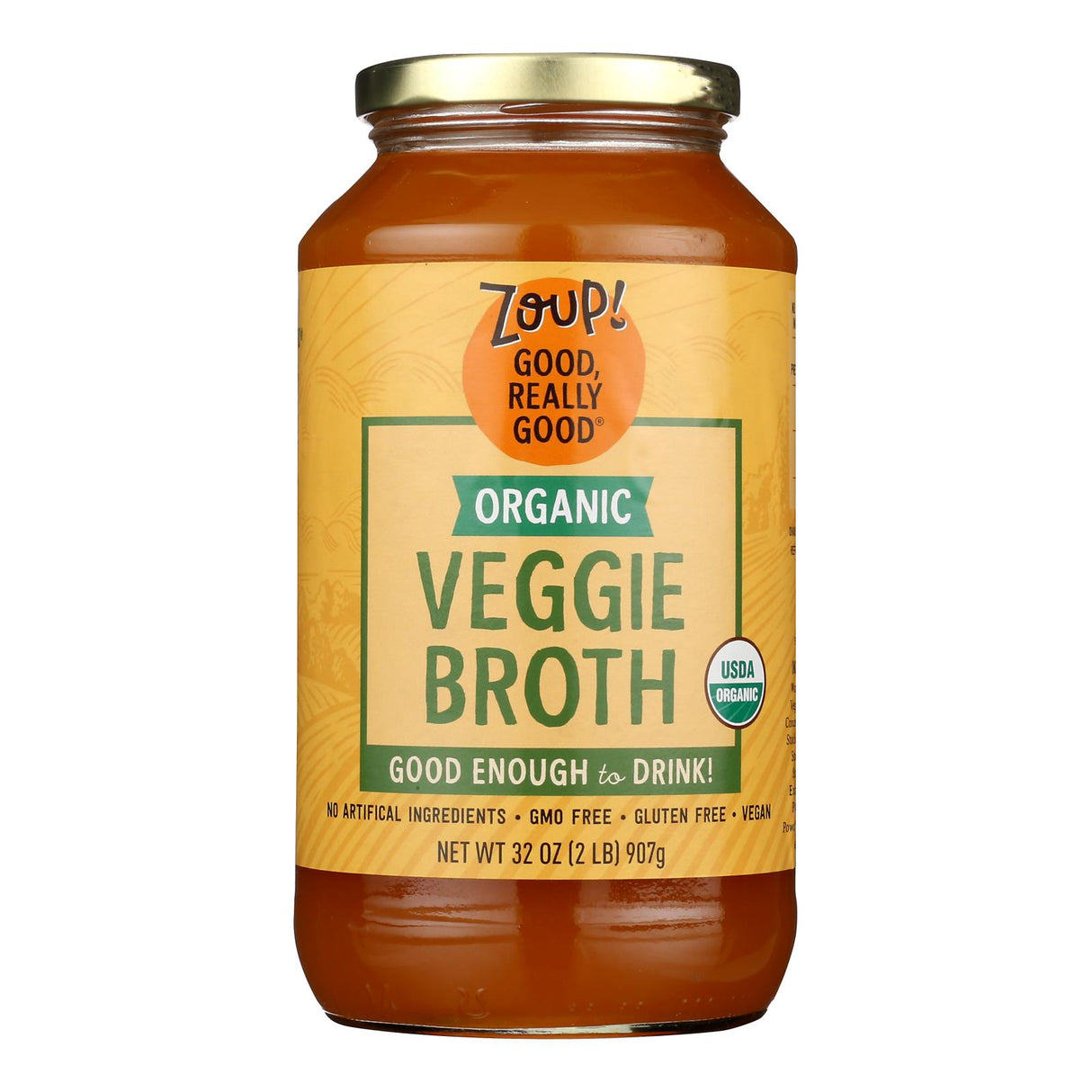 Zoup! Veggie Broth - Rich & Savory Umami Flavor - 32 Fl Oz - Case of 6 - Cozy Farm