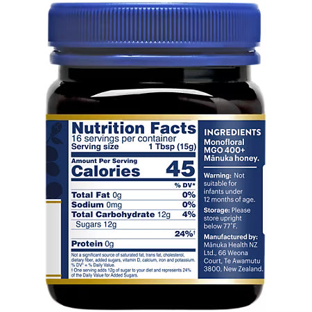 Manuka Health MGO 400+, 13+ UMF, Manuka Honey, 8.8 oz