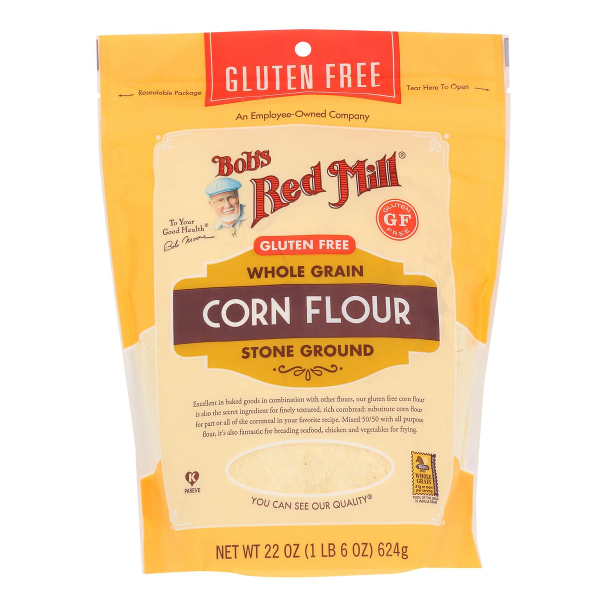 Bob's Red Mill - Flour Corn Gluten Free - Pack of 4 - 22 Oz