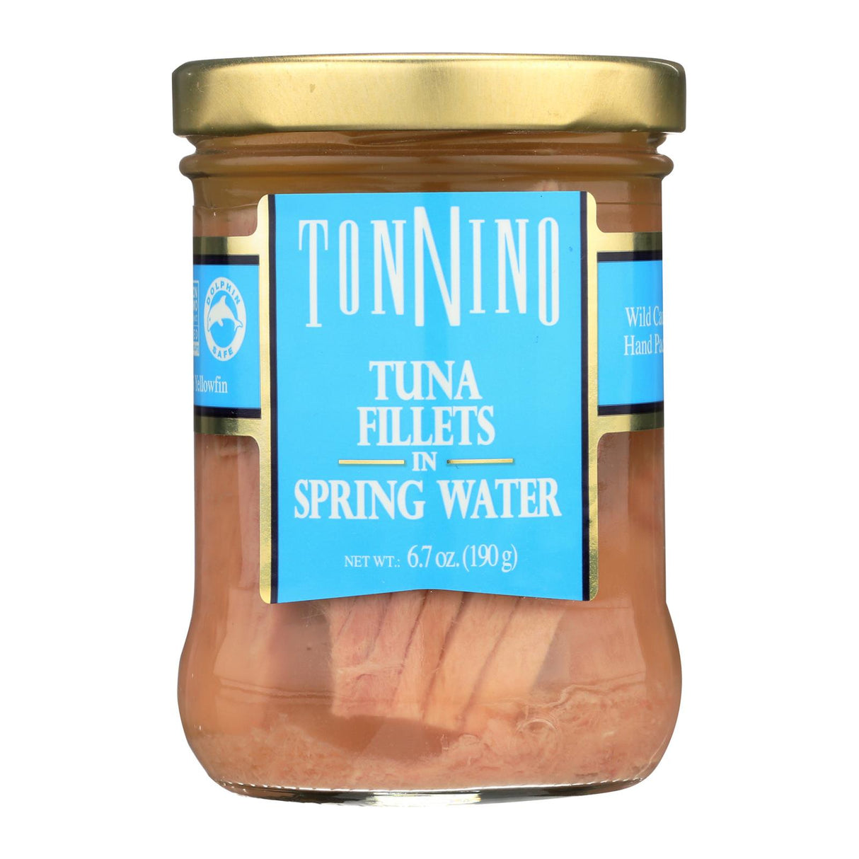 Tonnino Tuna Fillets in Spring Water - Gourmet Pack of 6 (6.7 Oz Jars)