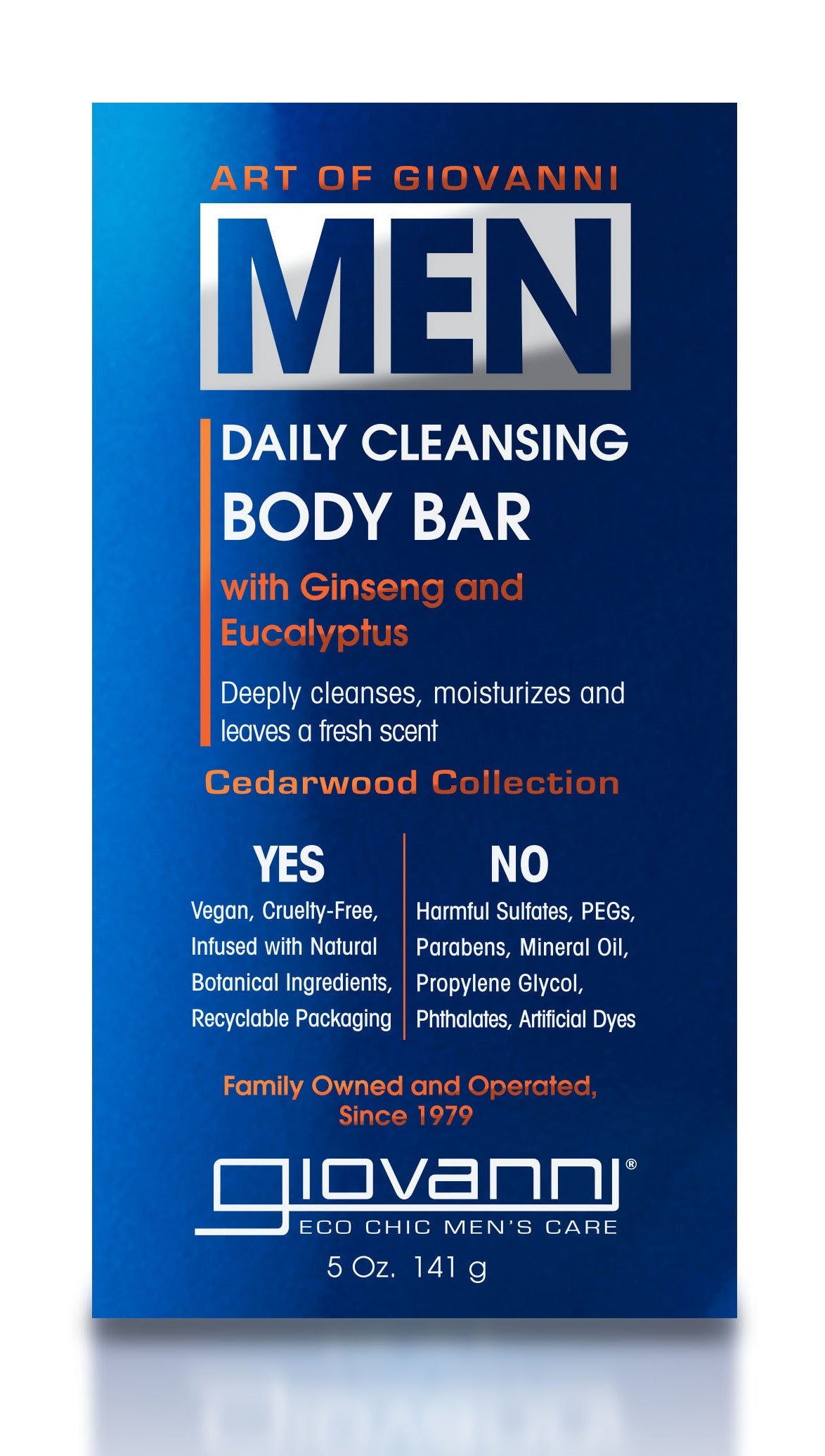 Giovanni Men's Clary Sage Clarifying Body Bar, 5 oz - Cozy Farm