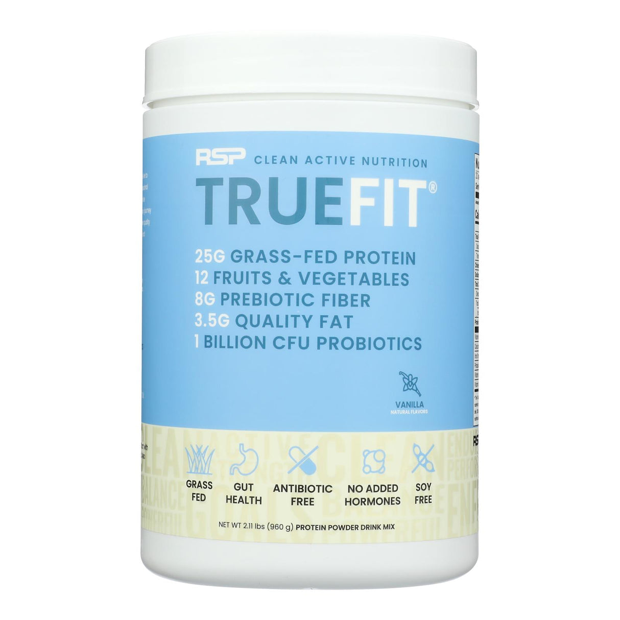 Rsp Nutrition - True Fit Grass Fed Vanilla Protein, 2.11 lb - Gluten-Free, GMO-Free
