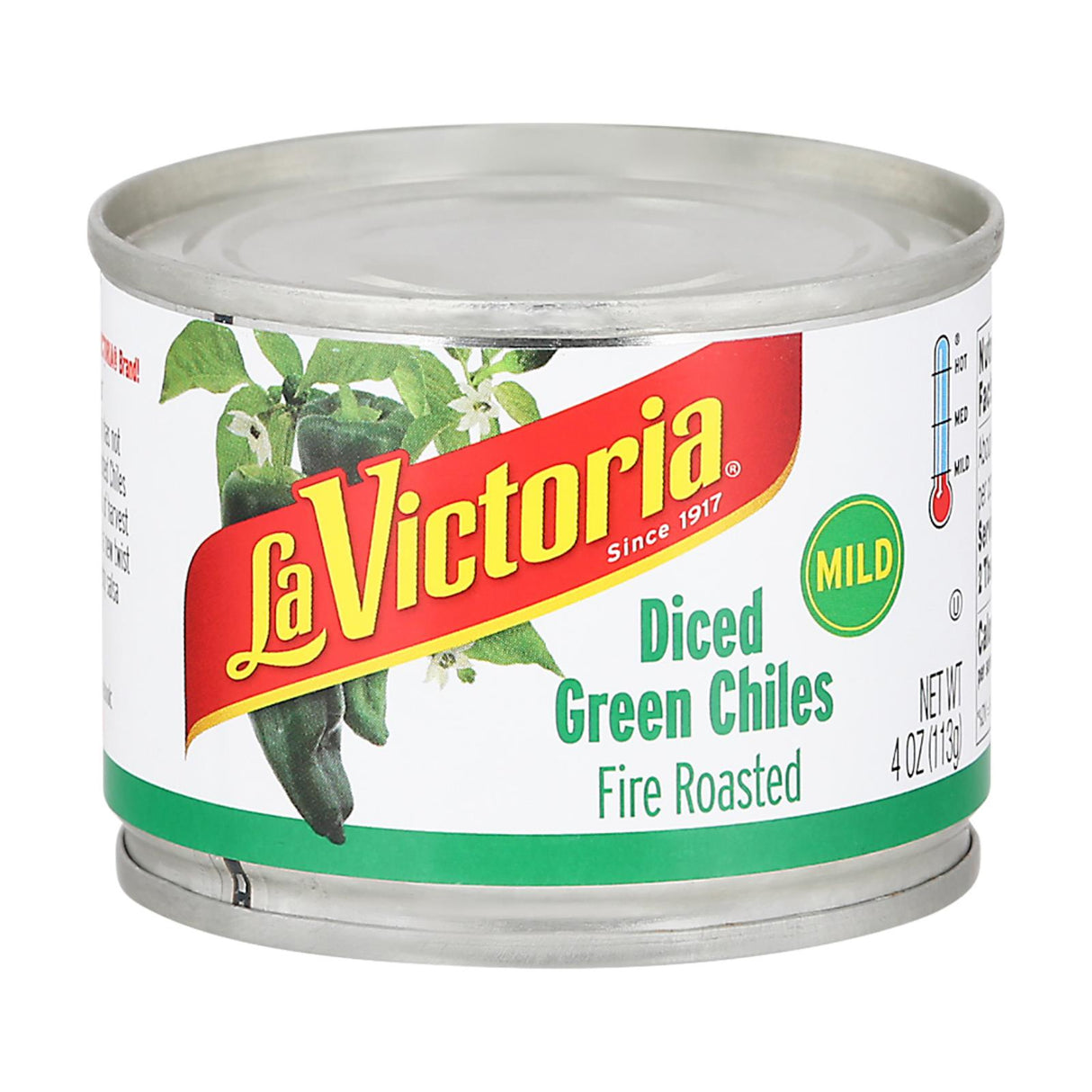 La Victoria Fire-Roasted Diced Green Chilies Mild - 4 Oz (Pack of 24)