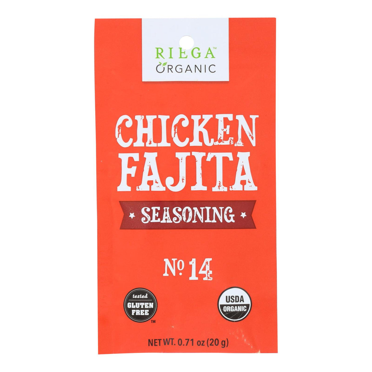 Riega Organic Chicken Fajita Seasoning Mix - Pack of 8 - .71 Oz