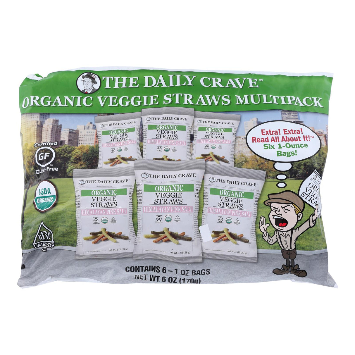 The Daily Crave Veggie Straws Multipack – 4 Packs of 6 (1 oz Bags) – Crunchy, Gluten-Free Snack