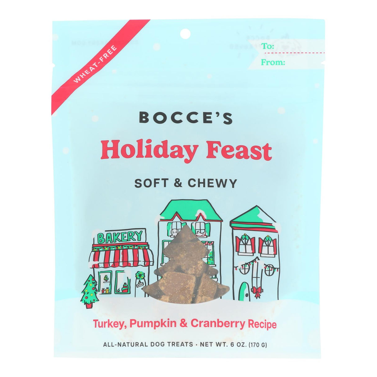 Bocce's Bakery Holiday Feast Dog Treat - 6 Oz - Cozy Farm