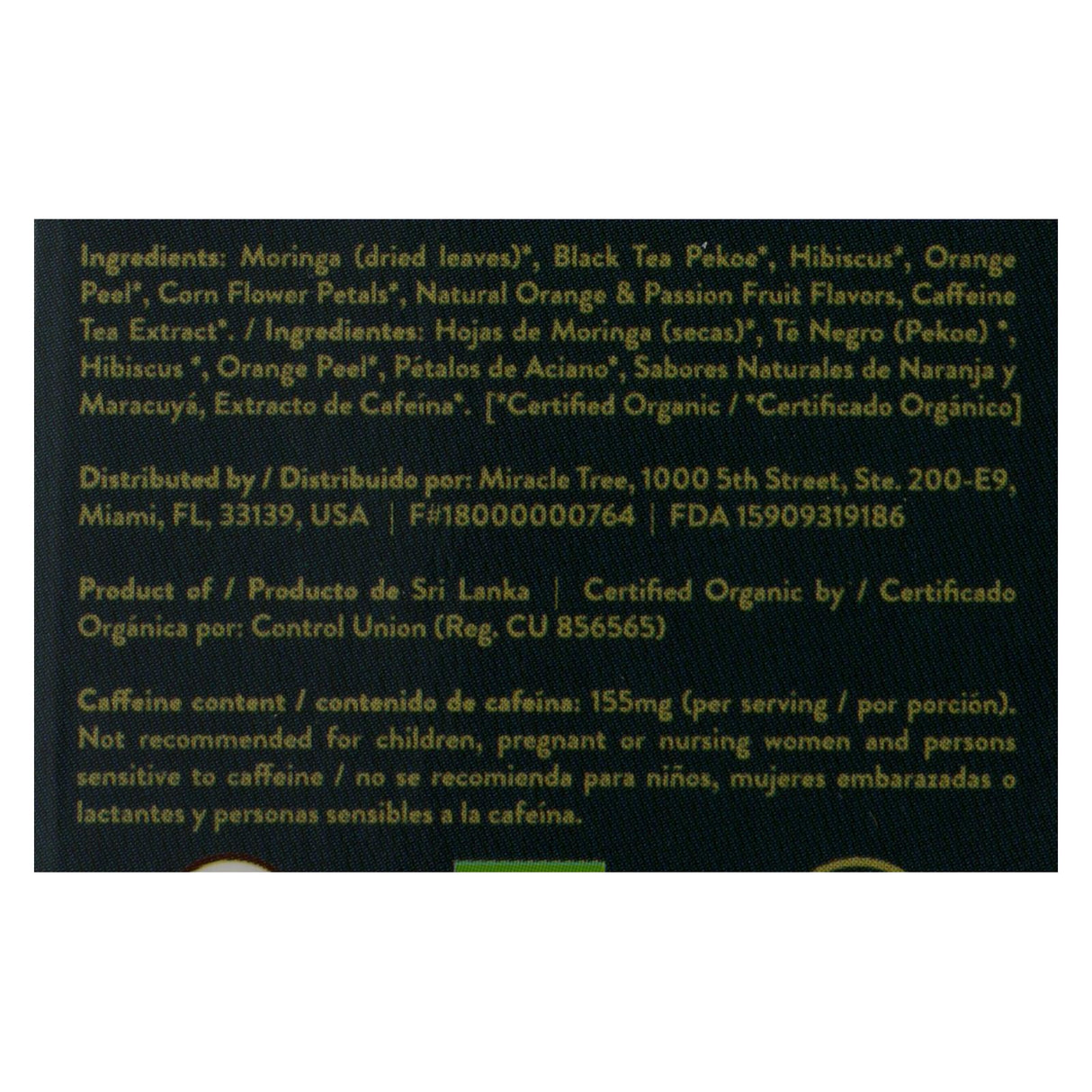 Miracle Tree Moringa Orange Tea - 16 Tea Bags (5 Pack) - Cozy Farm