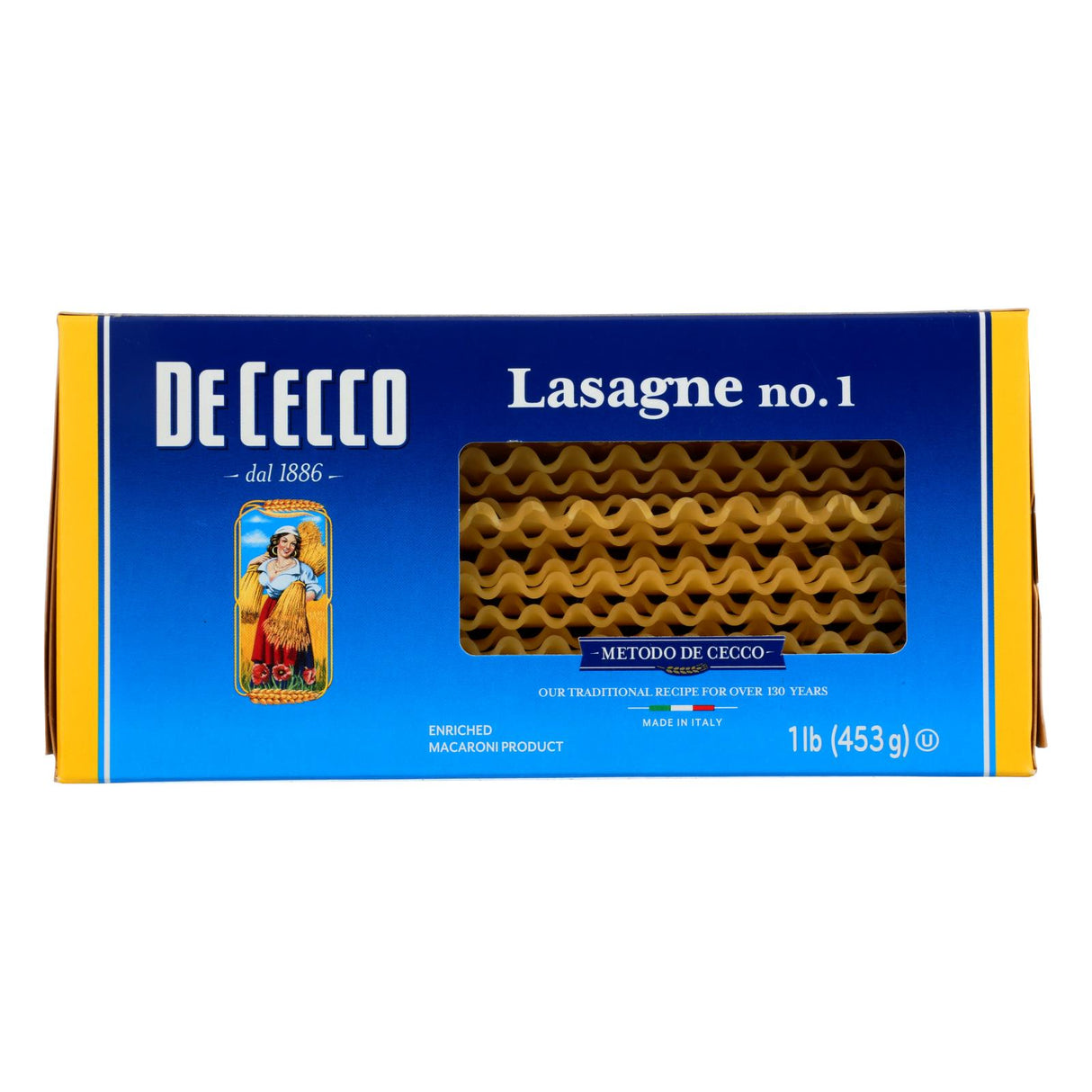 De Cecco Lasagna Larga Pasta – Authentic Italian Pasta – Pack of 12 (16 oz Each)