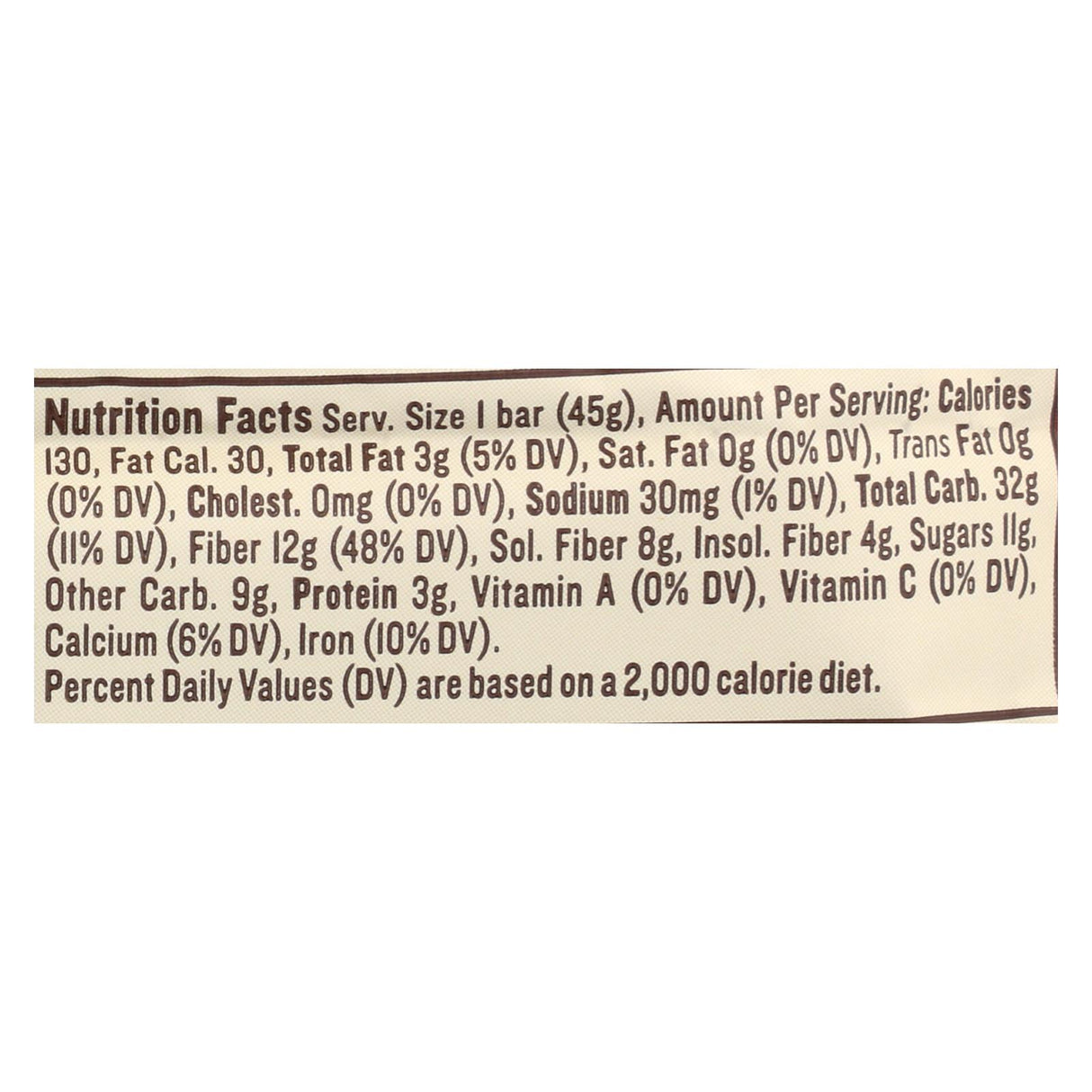 Nugo Fiber Dlish Cinnamon Raisin Nutrition Bar - 1.6 Oz Bars - Case of 16 - Cozy Farm
