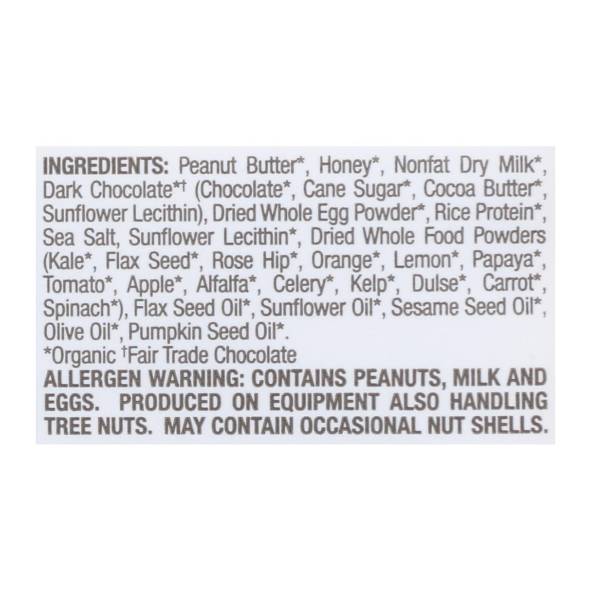 Perfect Bar Dark Chocolate Chip Peanut Butter - Case of 8 - 2.3 Oz Bars - Cozy Farm