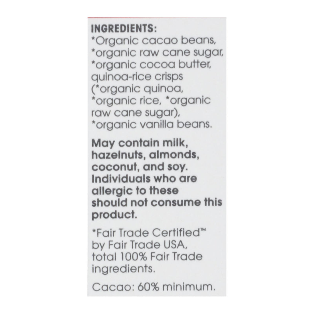 Alter Eco Americas Organic Dark Quinoa Superfood Chocolate Bar - 2.82 Oz Bars - Case of 12 - Cozy Farm