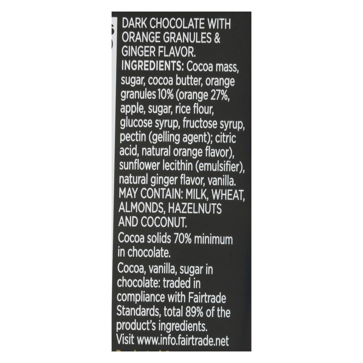 Divine 70% Dark Chocolate with Ginger and Orange - 12 Pack, 3 Oz Bars - Cozy Farm
