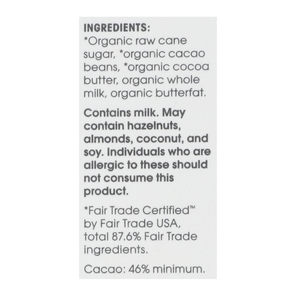 Alter Eco Organic Classic Milk Chocolate, 2.65 Oz. (12-Pack) - Cozy Farm