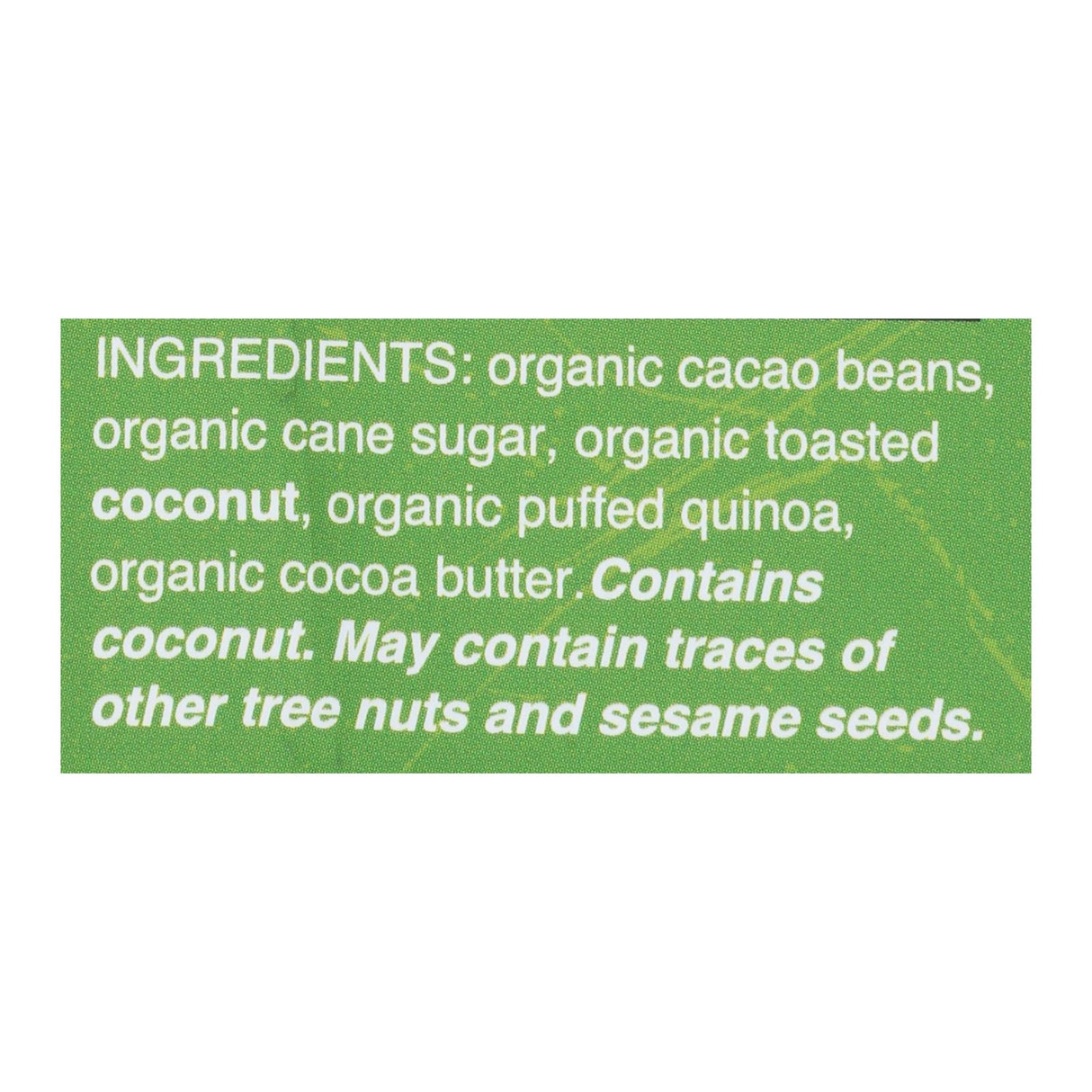 Taza Chocolate Organic Dark Bark with Toasted Coconut, 4.2 Oz - Cozy Farm