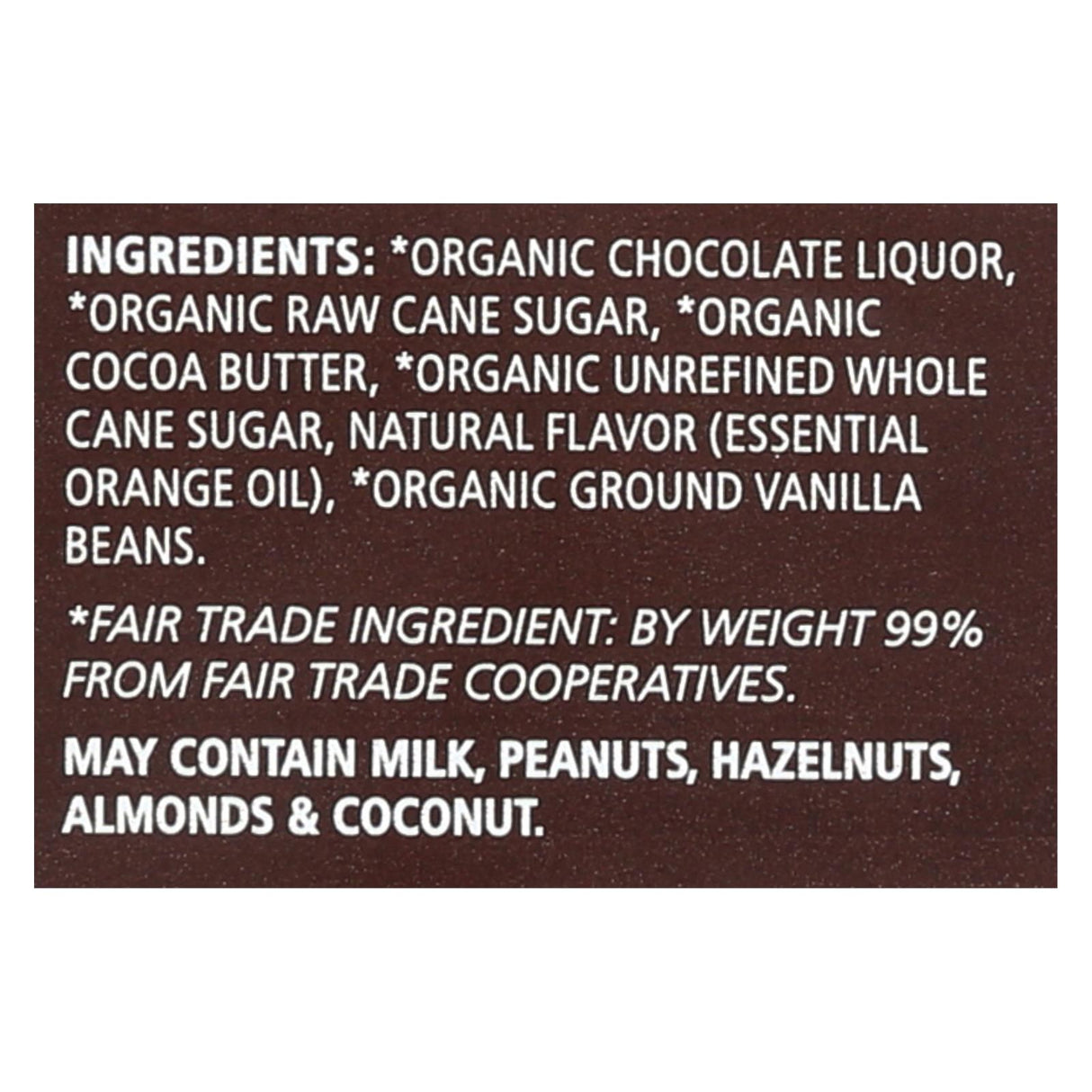 Equal Exchange Organic Orange Chocolate - 2.8 Oz. Case of 12 - Cozy Farm