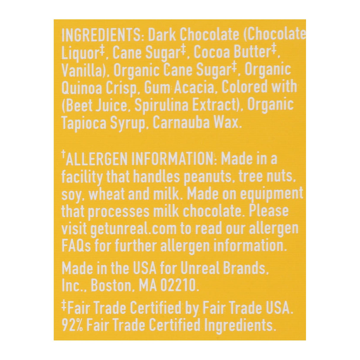 Unreal Crispy Quinoa Chocolate Gems Dark Chocolate 5 Oz., Pack Of 6 - Cozy Farm