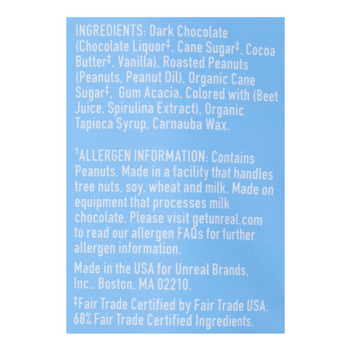 Unreal Dark Chocolate Peanut Gems, Case of 6 - 5 Oz - Cozy Farm