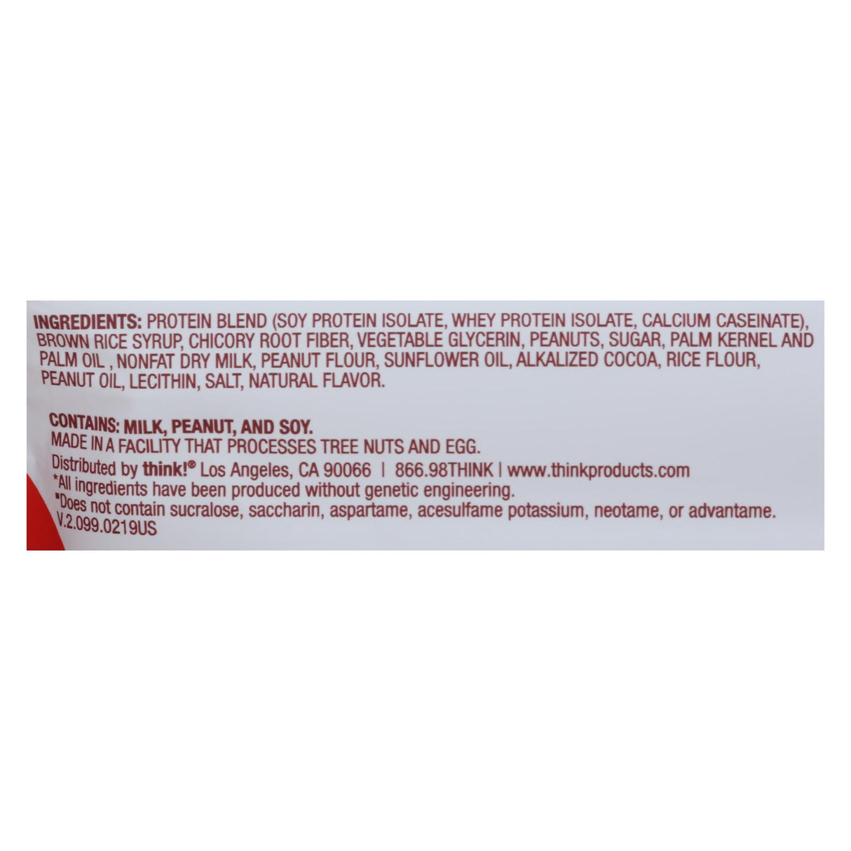 Thinkthin Protein & Fiber Bar - Rich Chocolate Peanut - 1.41 Oz - Cozy Farm