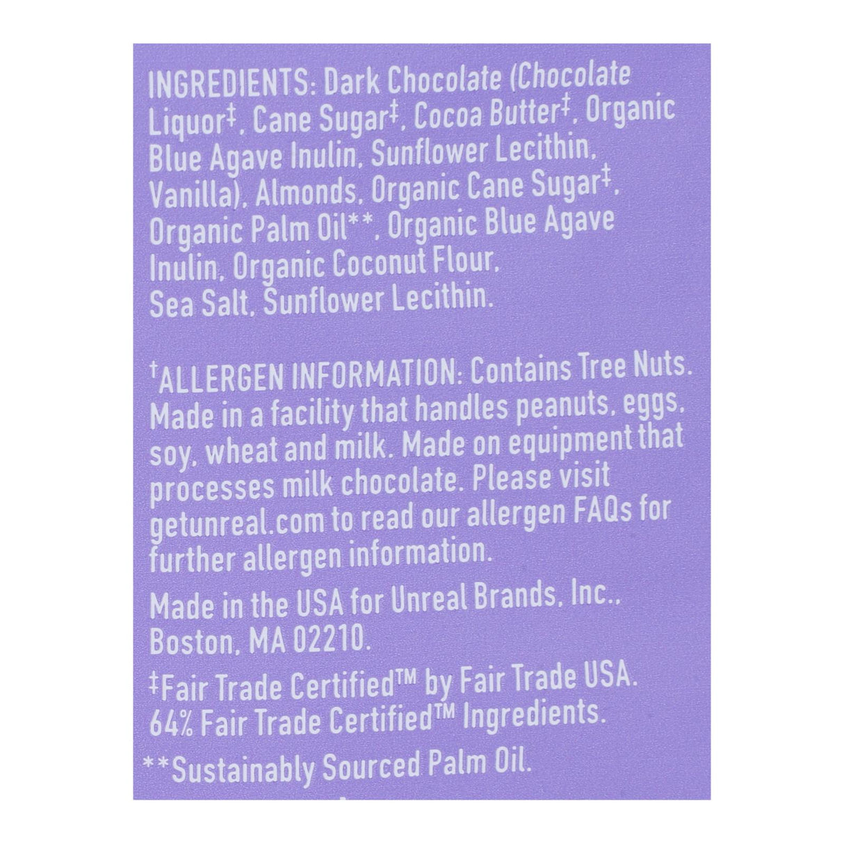 Unreal Dark Chocolate Almond Butter Cups - Pack of 6 (1.5 oz. Bags) - Cozy Farm