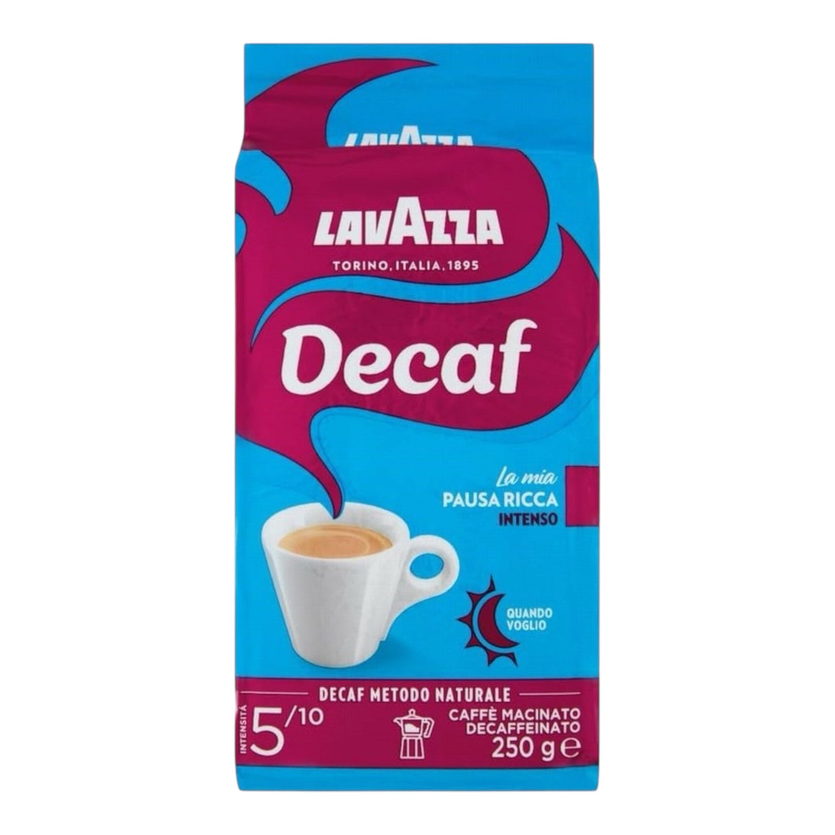 Lavazza Dek Intenso – Decaf Ground Coffee 250g