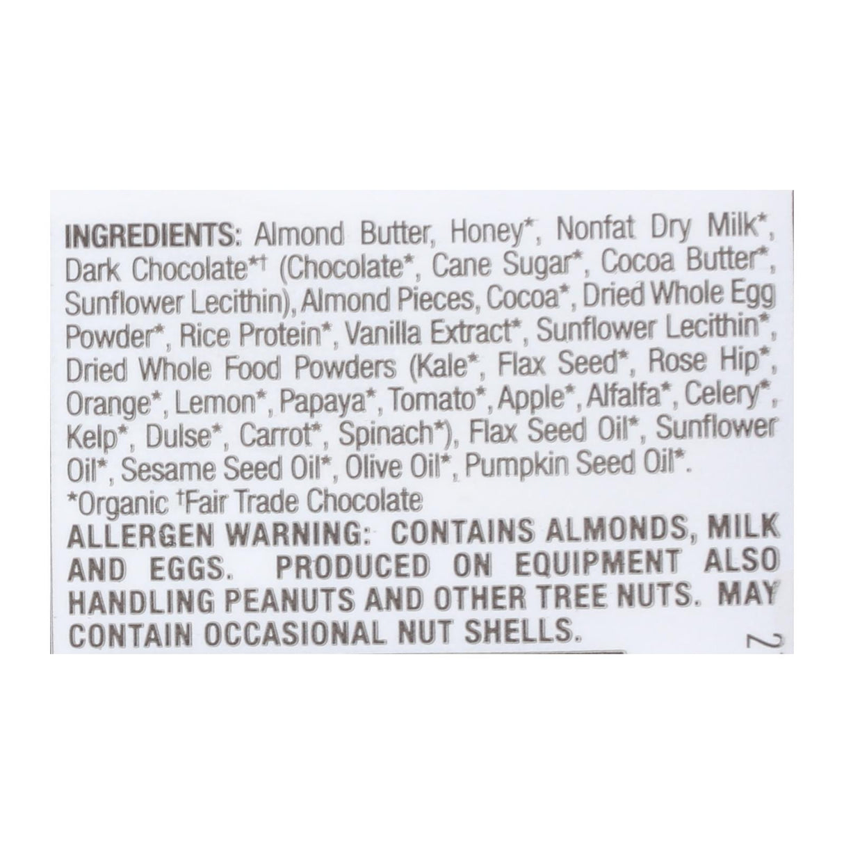 Perfect Bar Dark Chocolate Almond - Case of 8 - 2.2 oz. Each - Cozy Farm