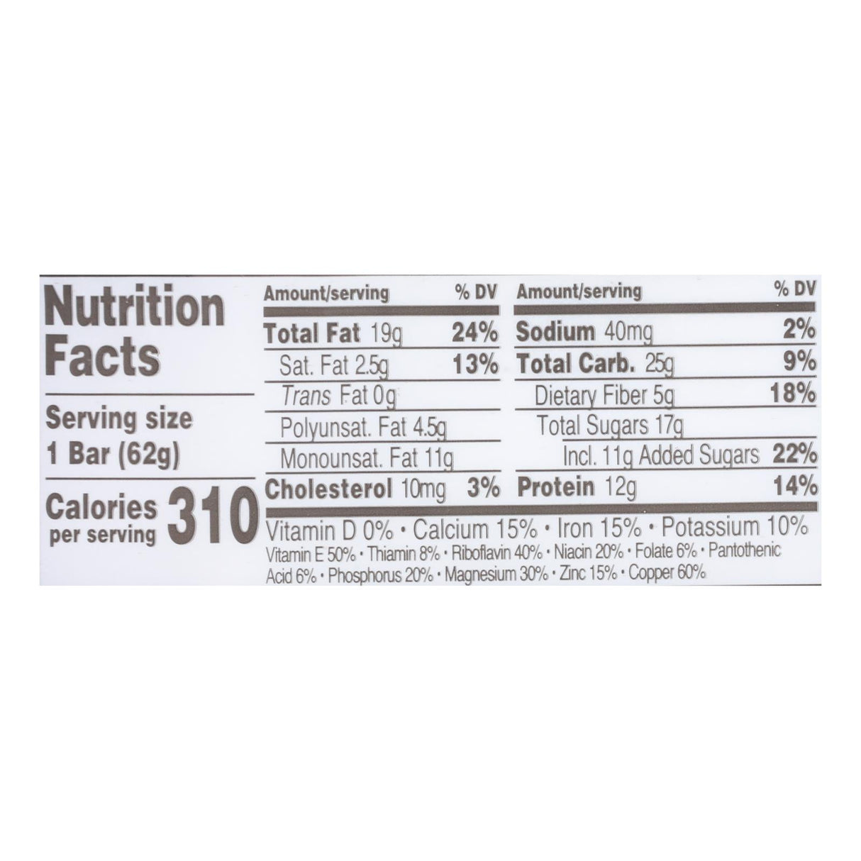 Perfect Bar Dark Chocolate Almond - Case of 8 - 2.2 oz. Each - Cozy Farm