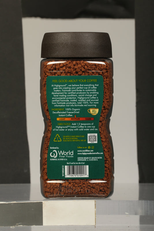 Highground Decaf Instant Coffee, 3.53 Oz (Pack of 6) - Cozy Farm 