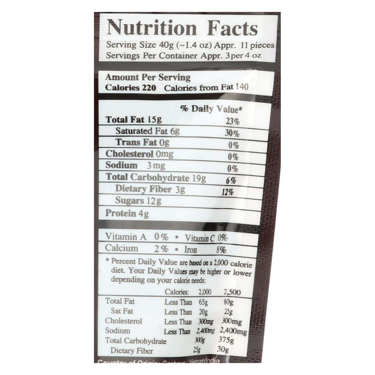 Next Organics Dark Chocolate Cashews - Case of 6 - 4 Oz Packs - Cozy Farm