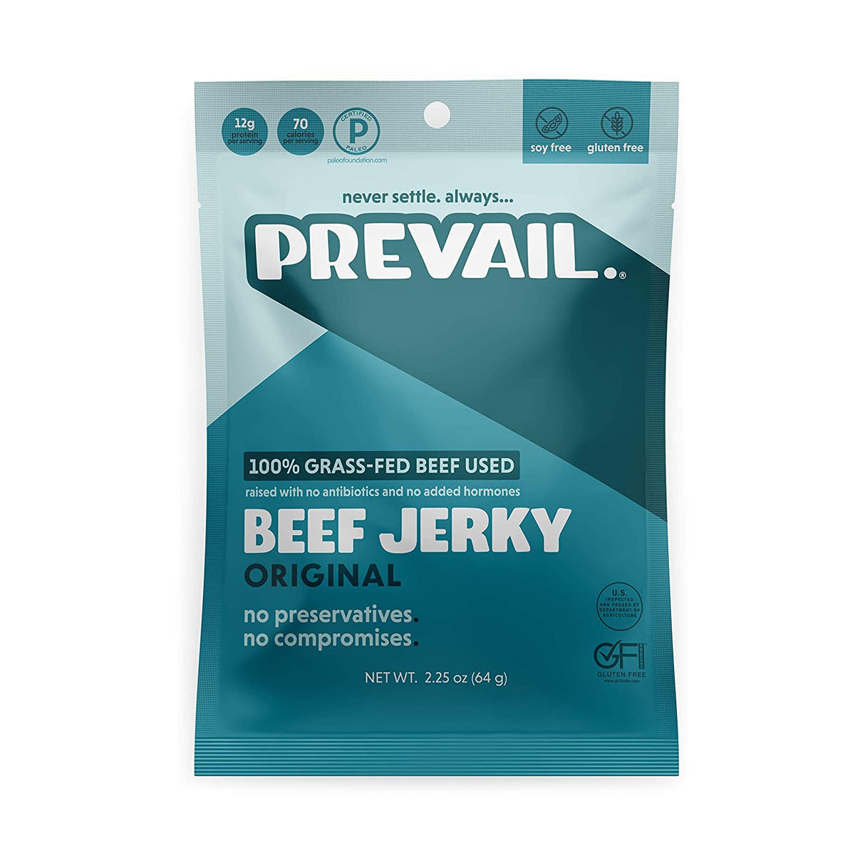 Prevail Beef Jerky Original, 2.25 Oz - Pack of 8 - Cozy Farm