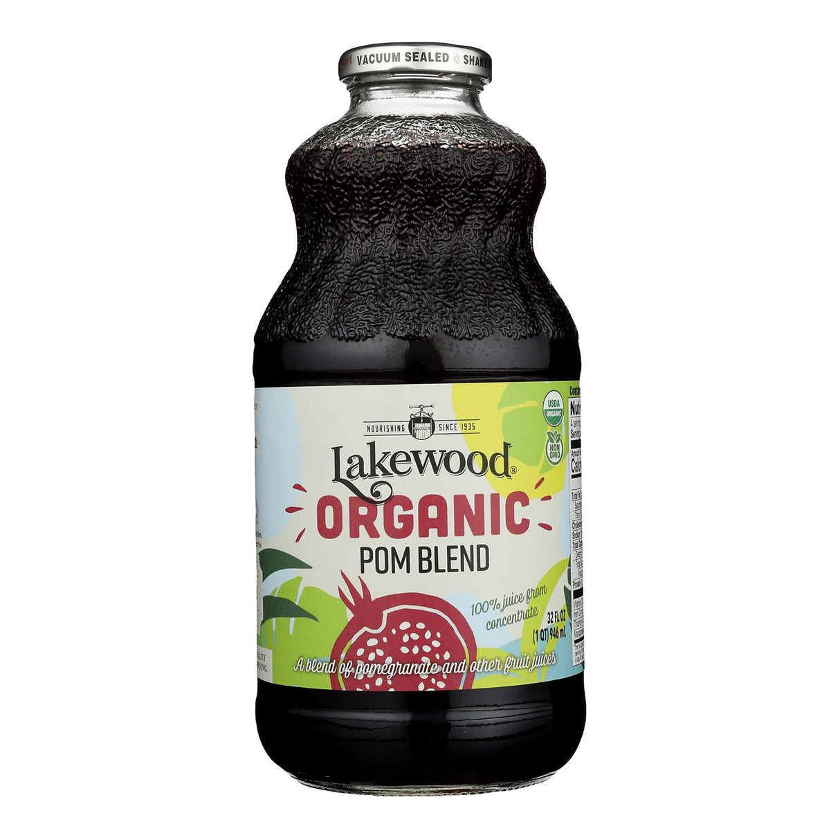 Lakewood Organic Pomegranate Juice Blend - 32 fl oz - Pack of 6 - Antioxidant Rich