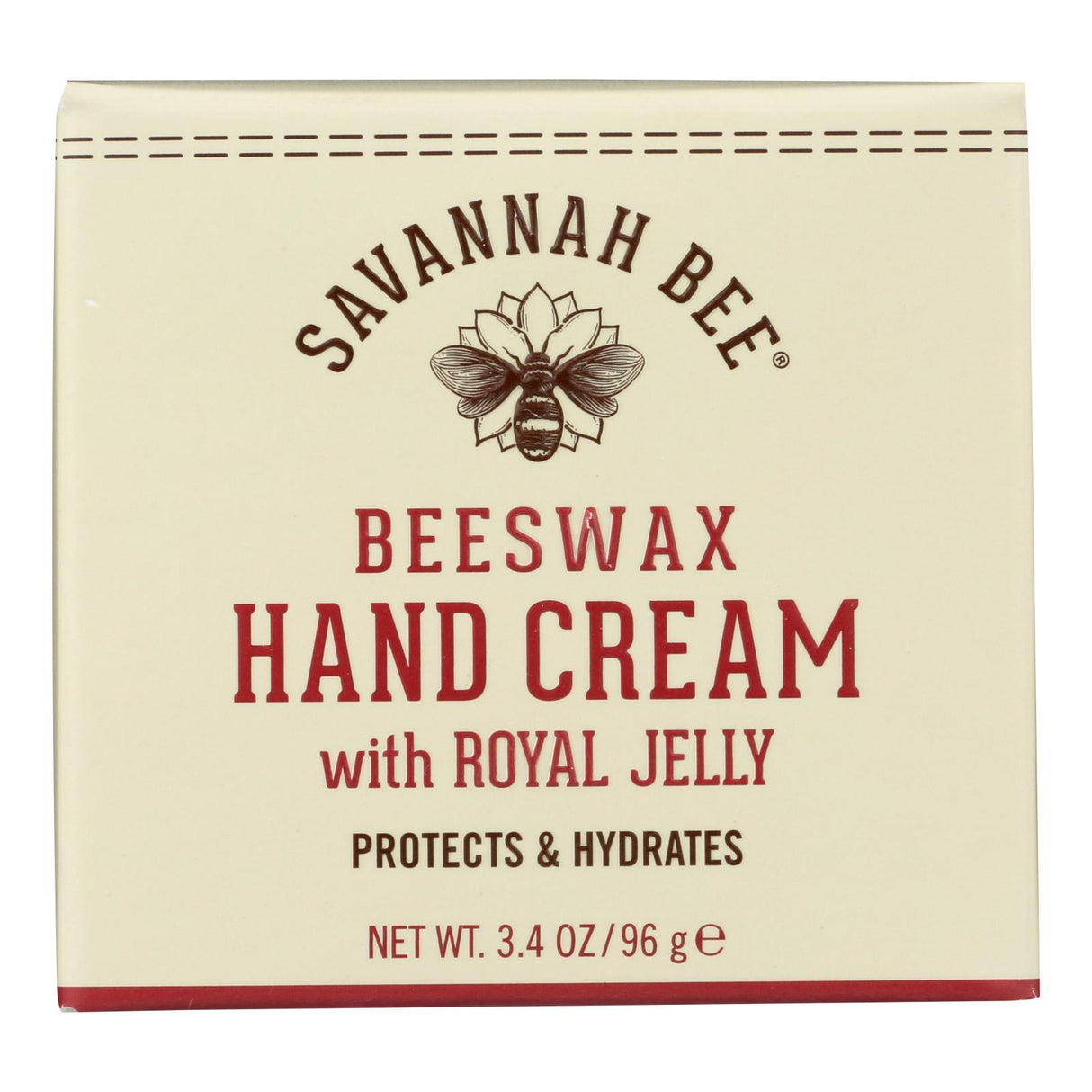 Savannah Bee Hand Cream (6-Pack): Natural Beeswax Moisturizer 3.4 Fl Oz