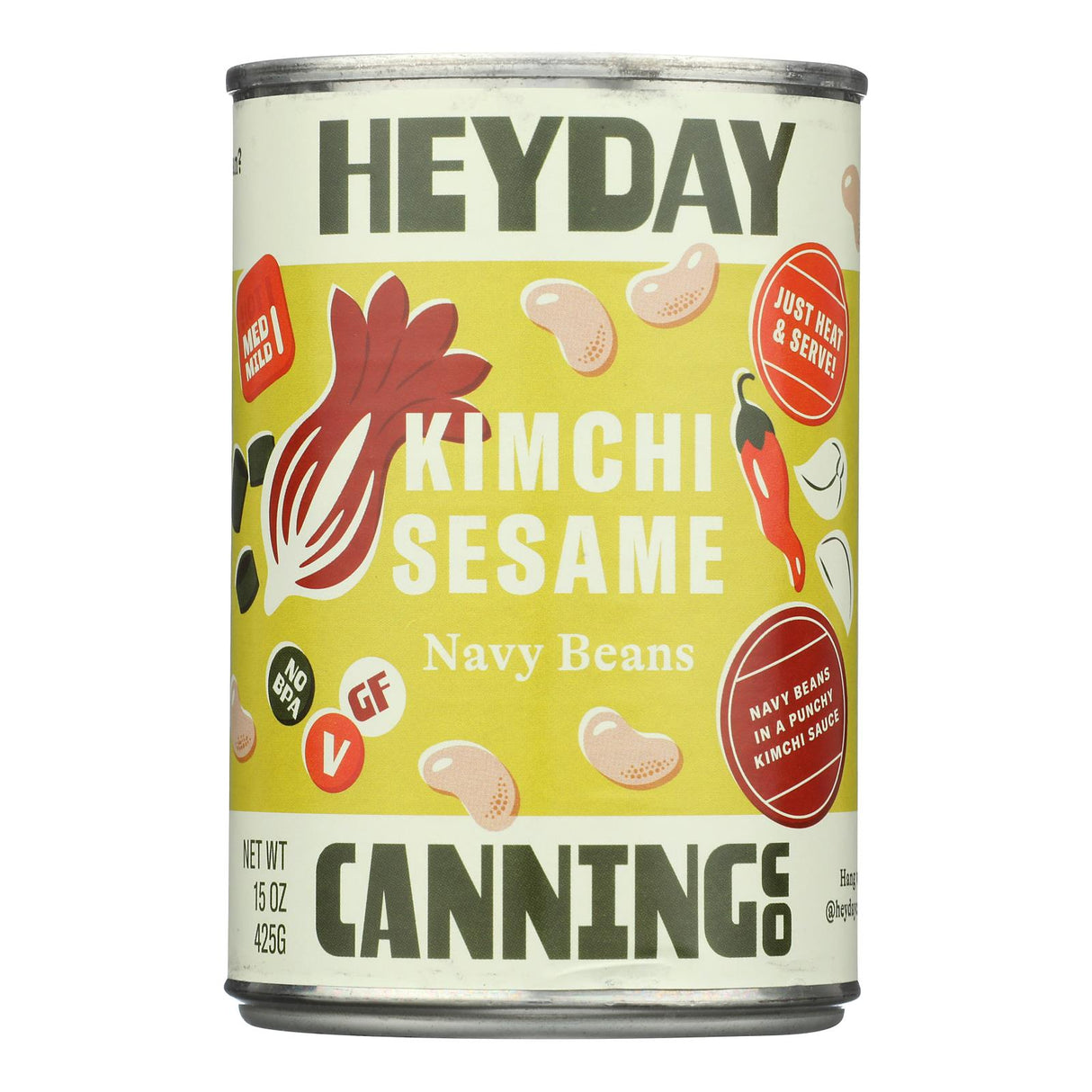 Heyday Canning Co. Navy Beans with Kimchi & Sesame - (Pack of 12) 15 oz
