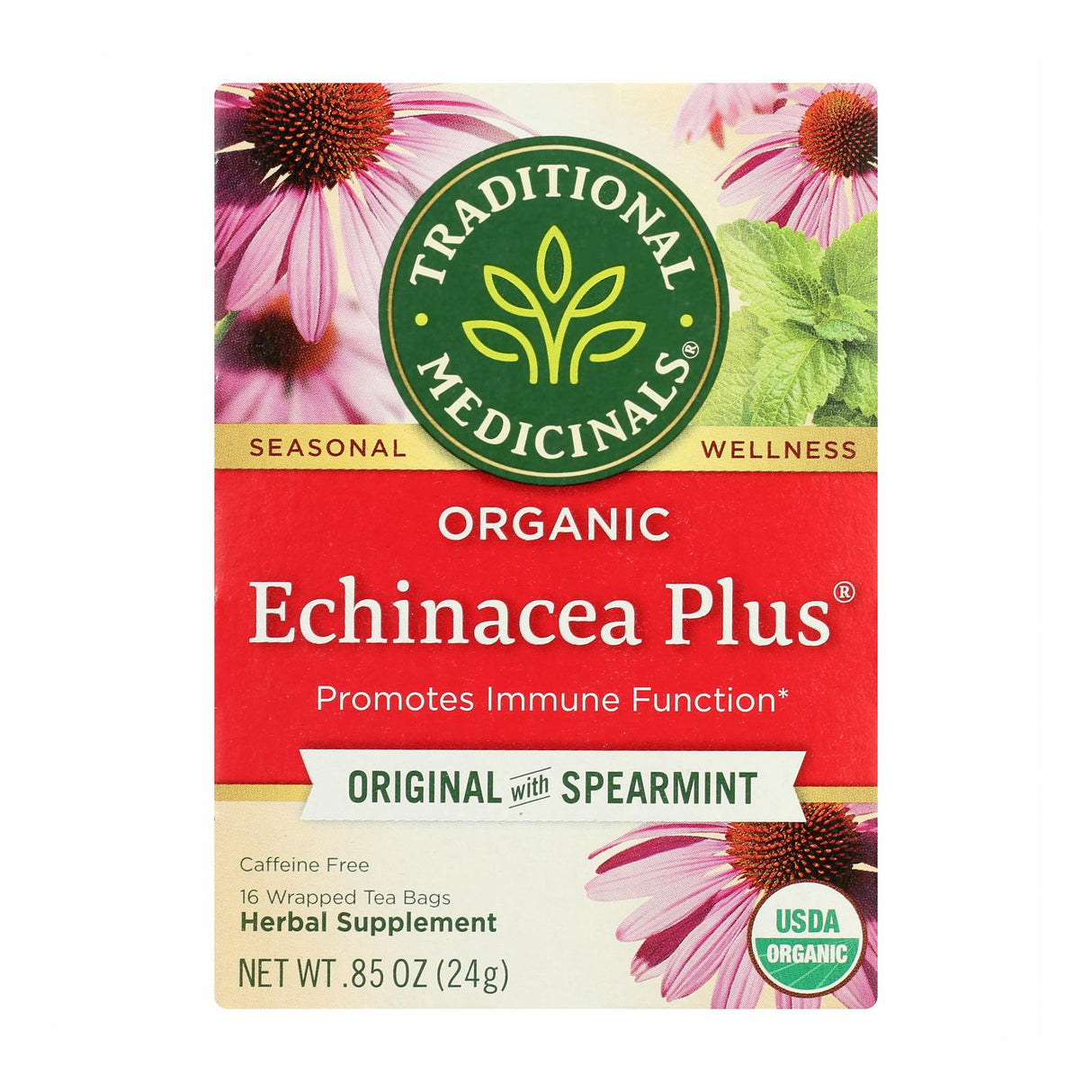 Traditional Medicinals Organic Echinacea Plus Caffeine Free Tea - 16 Bags