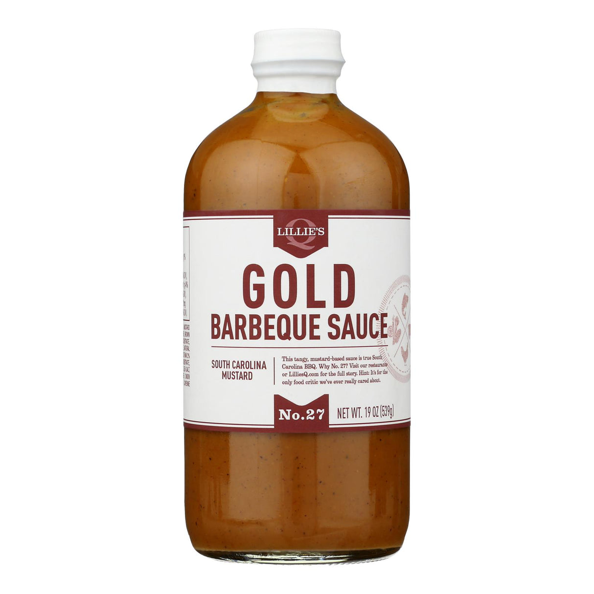 Lillie's Q Gold BBQ Sauce (Pack of 6) - 19 oz - Tangy Mustard BBQ Flavor