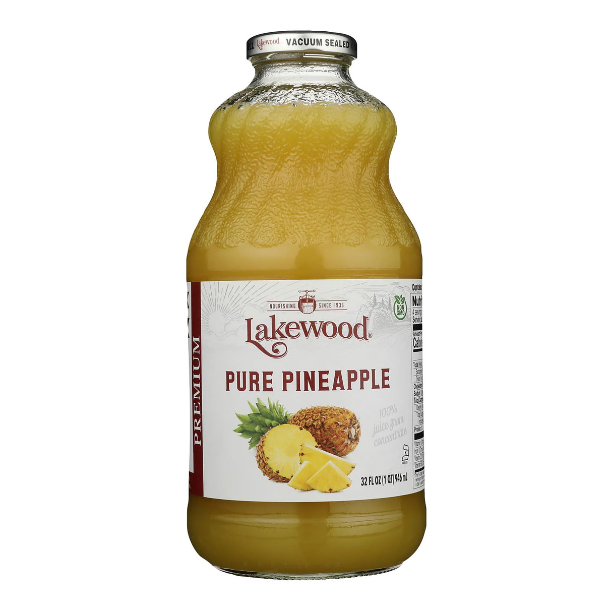 Lakewood Pure Pineapple Juice - 32 Fl Oz (Pack of 6) - Natural & Fresh